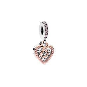 Pandora Moments Silver & 14K Rose Gold Plated Cz Charm